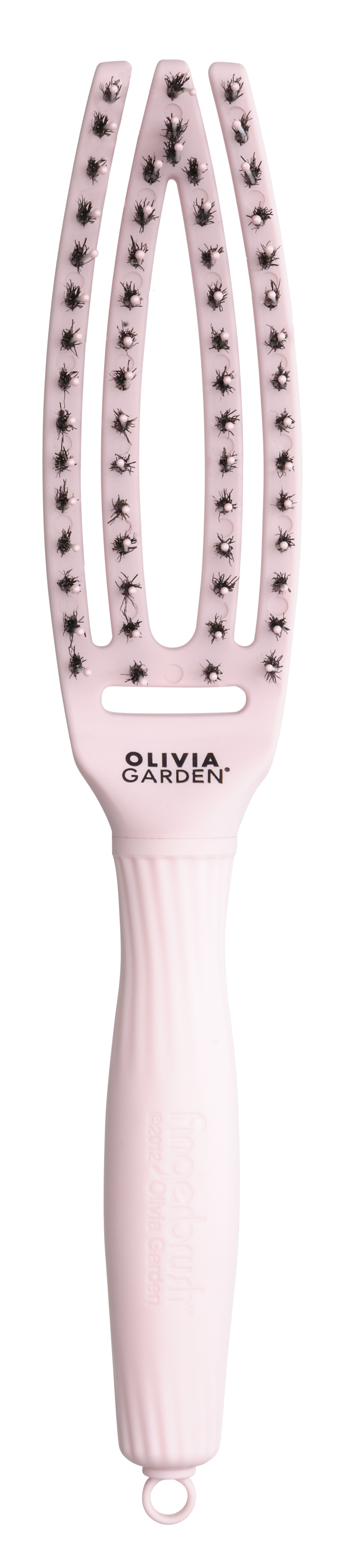 Olivia Garden Fingerbrush Care Iconic Boar & Nylon – Roz pastel S – Pieptene profesional pentru descâlcire fără durere și păr strălucitor