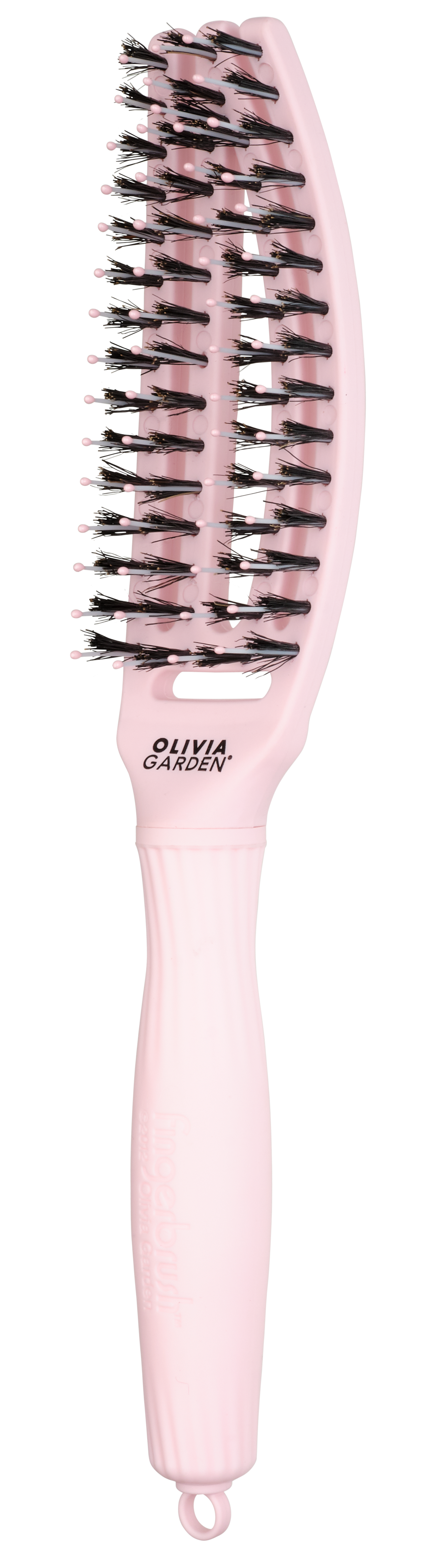 Olivia Garden Fingerbrush Care Iconic Boar & Nylon – Roz pastel S – Pieptene profesional pentru descâlcire fără durere și păr strălucitor