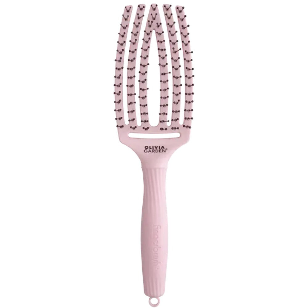 Olivia Garden Fingerbrush Care Iconic Double Bristle Pastel Pink - Perie Profesională pentru Descurcare și Îngrijire