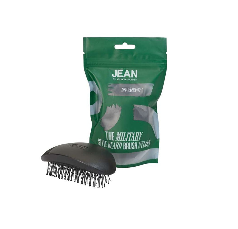 Olivia Garden JEAN The Military Style Beard Brush Nylon Perie Profesională pentru Barbă cu Peri din Nailon