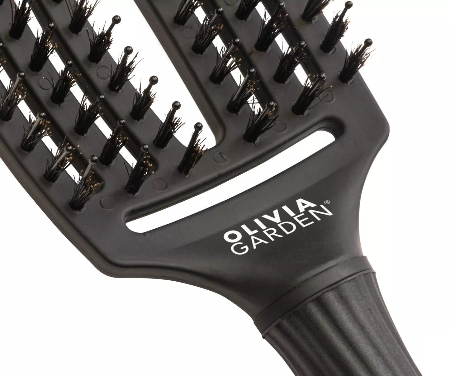 Olivia Garden FingerBrush Combo Medium Full Black – Perie Profesională Antistatică cu Peri Naturali de Mistreț și Nylon