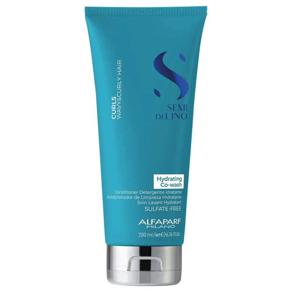 Alfaparf Milano Semi di Lino Curls Hydrating Co-Wash 200ml – Cremă de Curățare Fără Spumă pentru Buclé Hidratate