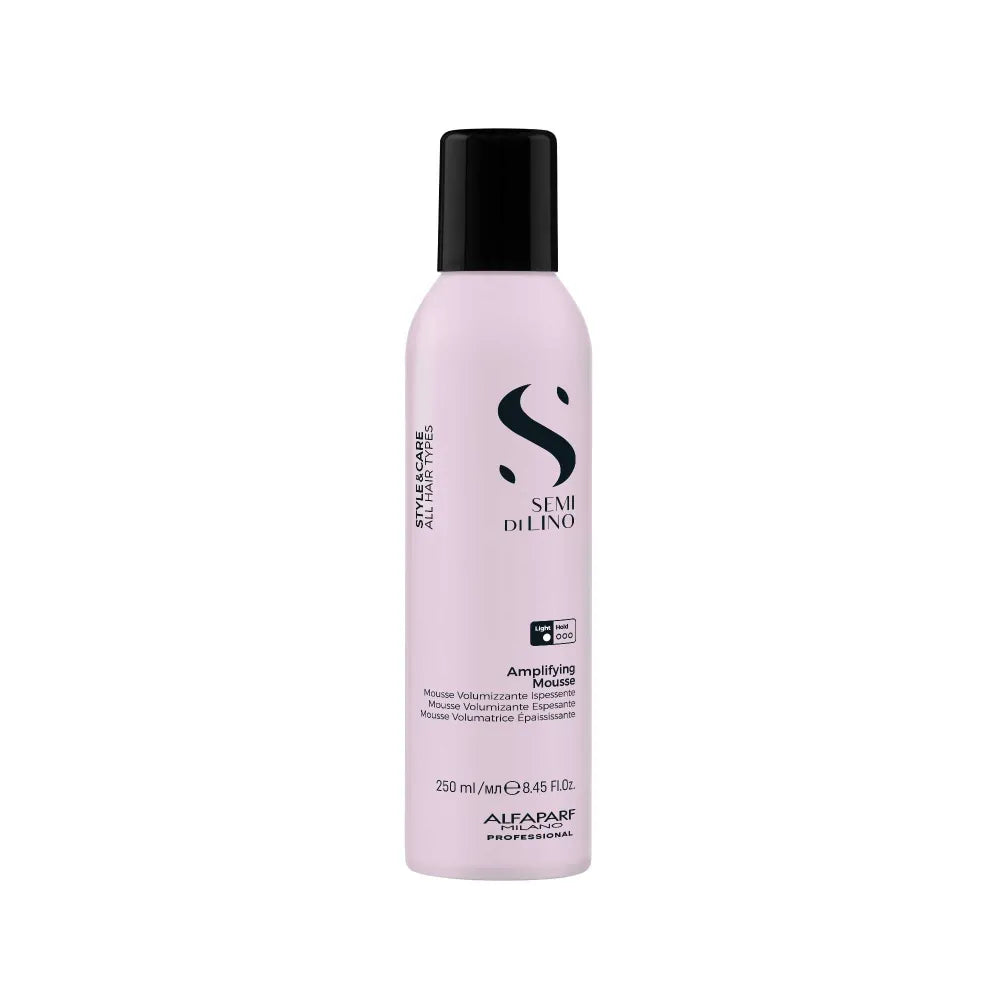 Alfaparf Milano Semi Di Lino Style&Care Amplifying Mousse 250ml – Spumă Profesională pentru Volum Ușor și Strălucire