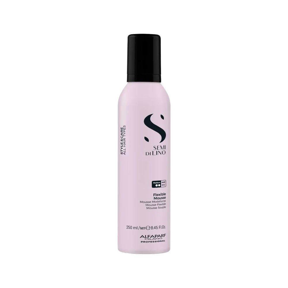 Alfaparf Milano Semi Di Lino Style&Care Flexible Mousse 250 ml – Spumă de Styling Versatilă pentru Volum Natural și