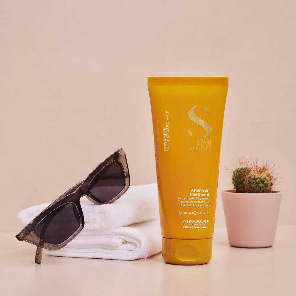 Alfaparf Semi di Lino Sunshine After-Sun Hair Treatment 200ml – Tratament nutritiv post-soare cu protecție UV