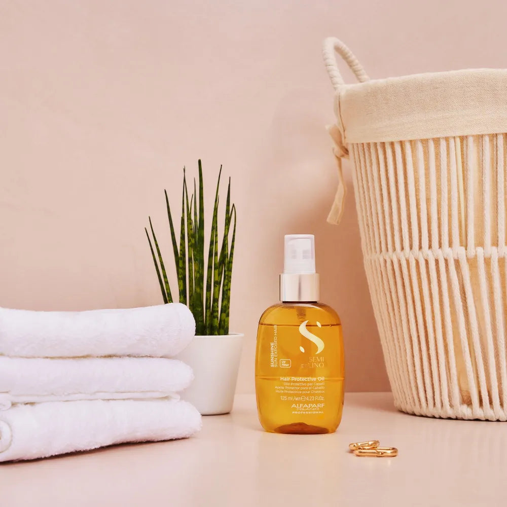 Alfaparf Semi di Lino Sunshine Ulei de Păr Bifazic 125ml – Protecție UV hidratare și strălucire pentru părul expus