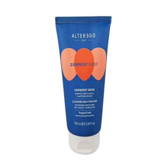 AlterEgo SummerProof 2în1 – Șampon & Gel de Duș cu Aromă Tropicală - 100 ml - Păr
