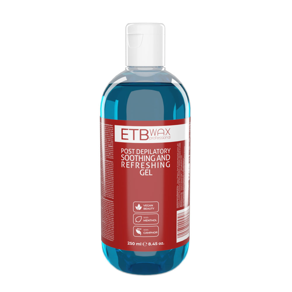 ETB WAX Gel Post-Epilare Răcoritor cu Camfor & Mentol – Calmarea Instantă a Pielii Sensibile după Epilare – 250 ml