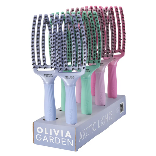 Display Cu 8 Perii Pentru Descâlcire Cu Păr De Mistreț Și Nilon Fingerbrush Iconic Arctic Lights - Păr