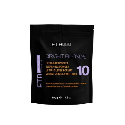 ETB Hair Bright Blonde Violet Plex 10 – Pudră Decolorantă Vegană Profesională cu deschidere de până la 10 tonuri 500 gr
