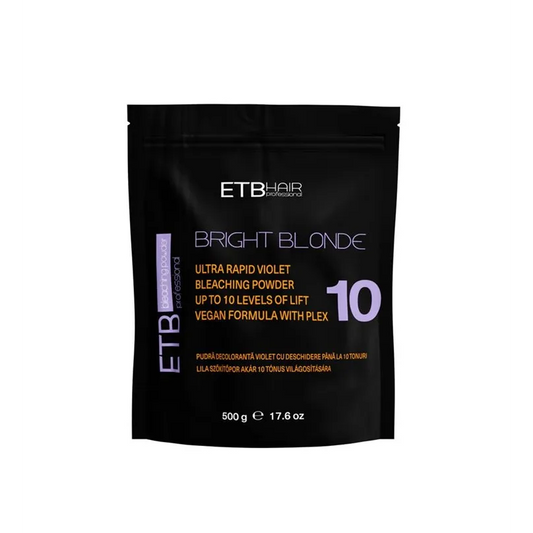 ETB Hair Bright Blonde Violet Plex 10 – Pudră Decolorantă Vegană Profesională cu deschidere de până la 10 tonuri 500 gr