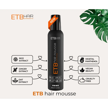 ETB Hair Spumă De Păr Profesională Cu Fixare Puternică 300ml - Păr