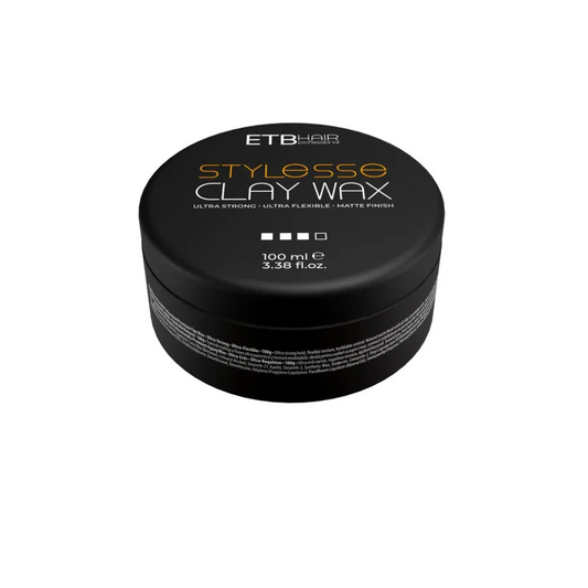 ETB Hair Stylesse Premium Clay Wax – Ceară profesională pentru păr cu fixare ultra-puternică și finish mat 100 ml - Păr