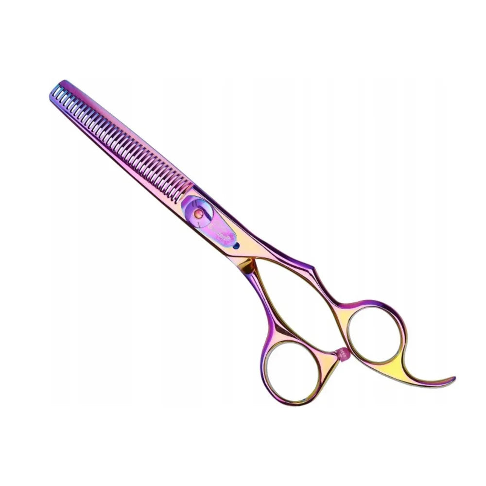 Foarfecă de filat Olivia Garden SilkCut Rainbow 6.35” – Ed. limitată cu finisaj curcubeu lame Convex din oțel inoxidabil