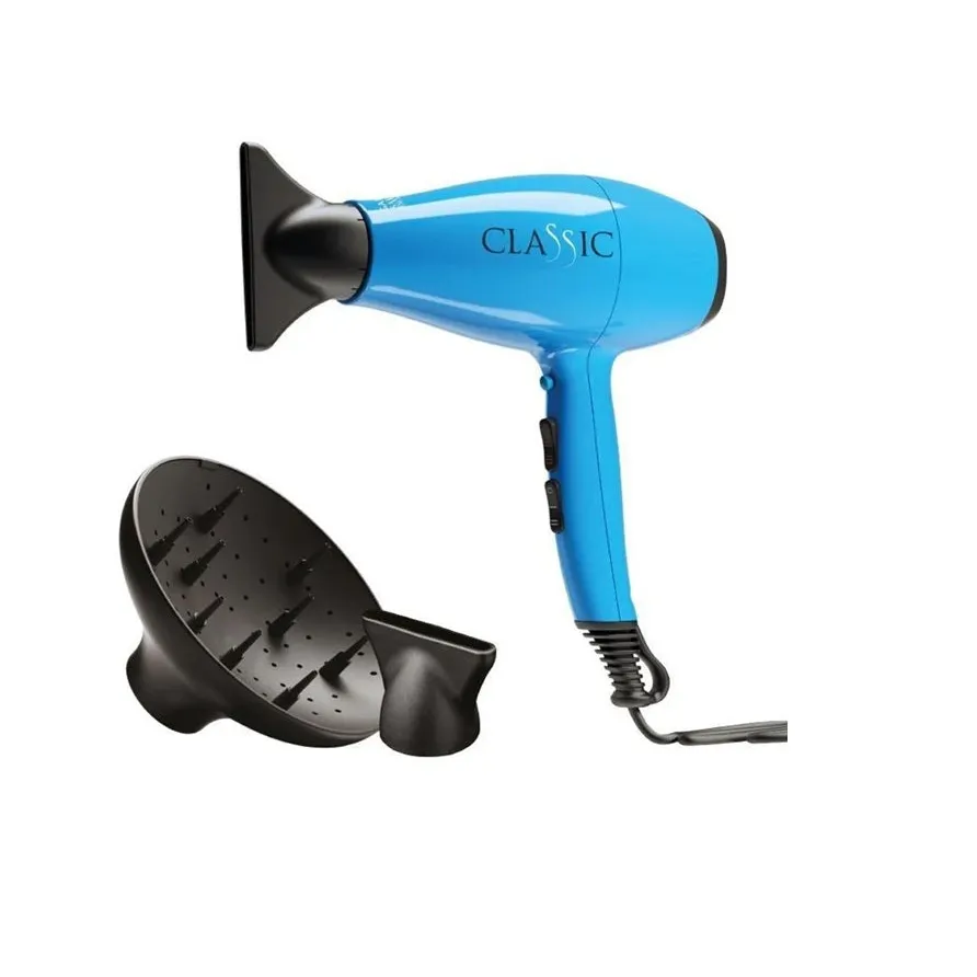 GA.MA Classic – Uscător de Păr Profesional 2200W cu Motor AC Italian Design Ergonomic și Uscare Rapidă - ALBASTRU