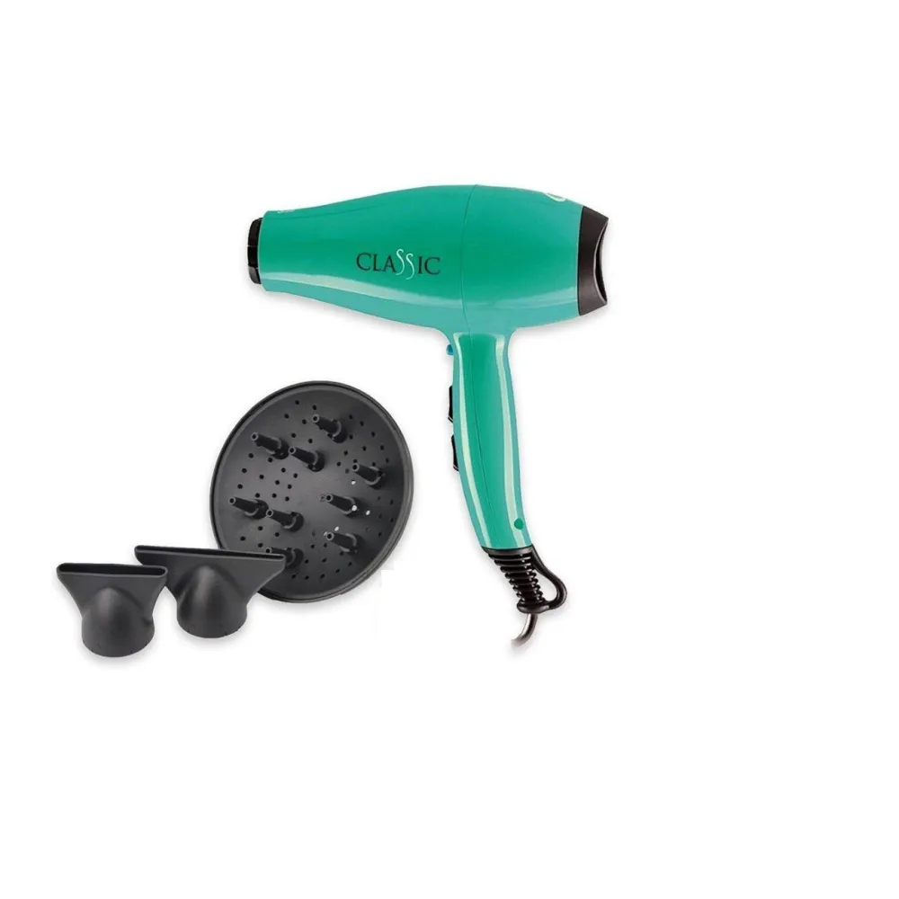 GA.MA Classic – Uscător de Păr Profesional 2200W cu Motor AC Italian Design Ergonomic și Uscare Rapidă - VERDE AQUA