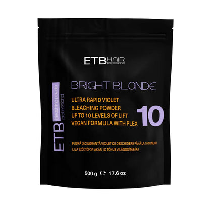 ETB Hair Bright Blonde Violet Plex 10 – Pudră Decolorantă Vegană Profesională, cu deschidere de până la 10 tonuri