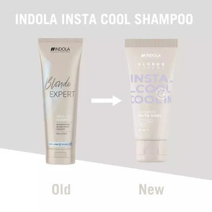 Indola Blonde Expert InstaCool Shampoo– Șampon Profesional pentru Neutralizarea Tonurilor Galbene cu Pigmenți Mov și