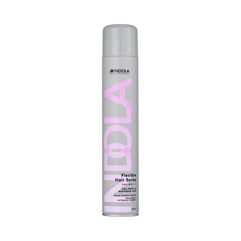 INDOLA Fixativ Flexible Hairspray – Fixare Elastică Finish Natural & Protecție Termică până la 230°C 500ml - Păr