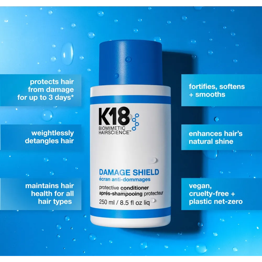 K18 Damage Shield Conditioner 250ml – Balsam protector anti-UV & anti-deteriorare cu K18PEPTIDE™ pentru păr rezistent