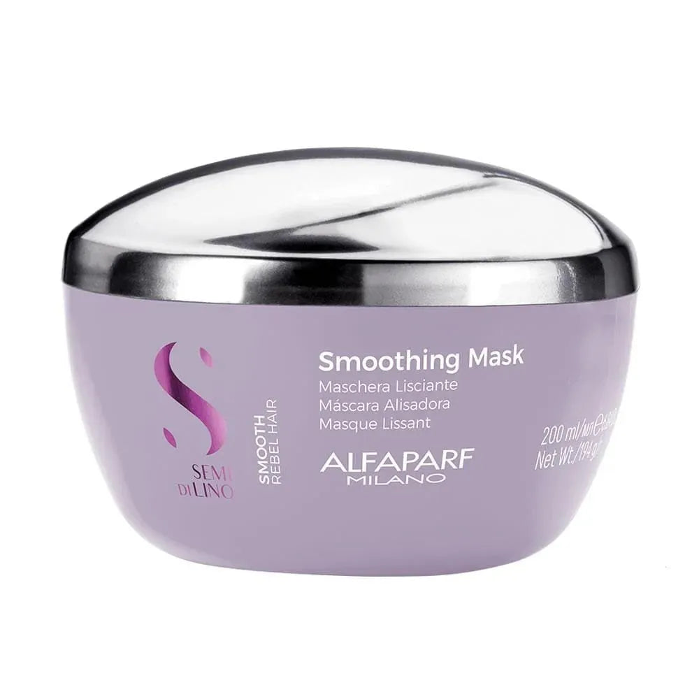 Mască Hidratantă De Netezire Pentru Păr Creț Și Rebel Alfaparf Milano Semi Di Lino Smoothing Mask - 200 ml - Păr