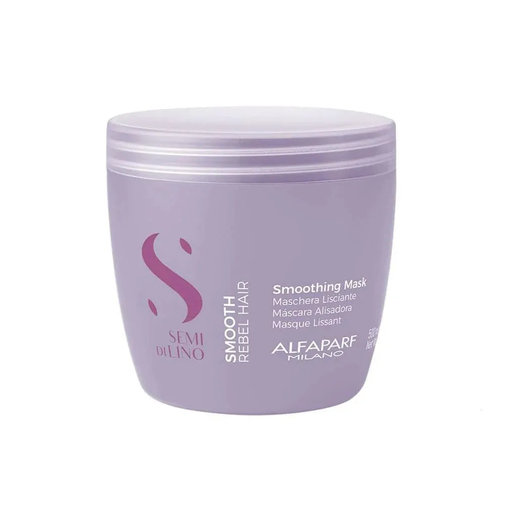 Mască Hidratantă De Netezire Pentru Păr Creț Și Rebel Alfaparf Milano Semi Di Lino Smoothing Mask - 500 ml - Păr