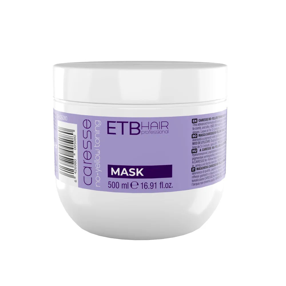 Mască Profesională ETB Caresse No-Yellow Toning – Hidratare Intensă & Tonuri Reci - Păr