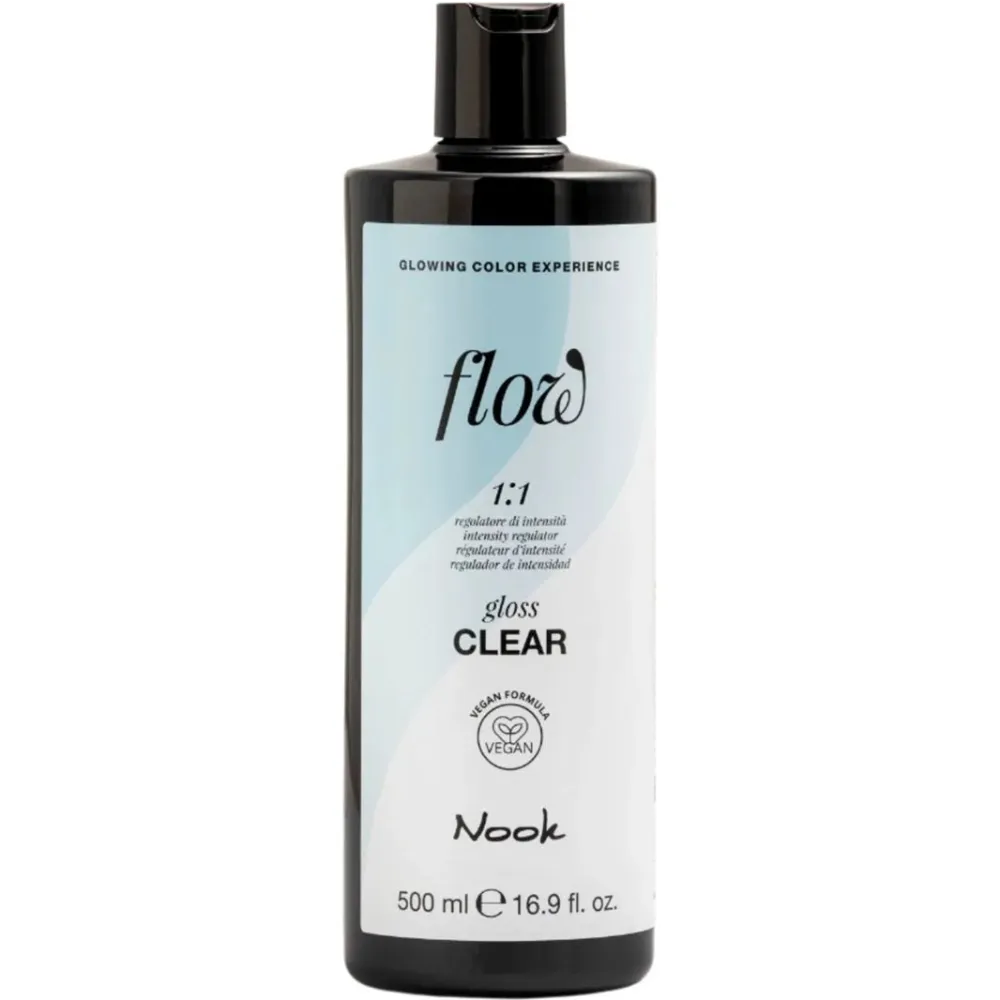 Nook Flow GLOSS CLEAR 500ml – Intensificator de strălucire & personalizator de culoare cu formulă vegană și pH