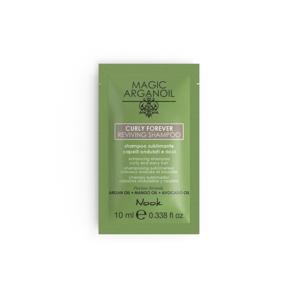 Nook Magic ArganOil Curly Forever– Șampon Revigorant pentru Păr Creț și Ondulat Mostră 10ml - Păr