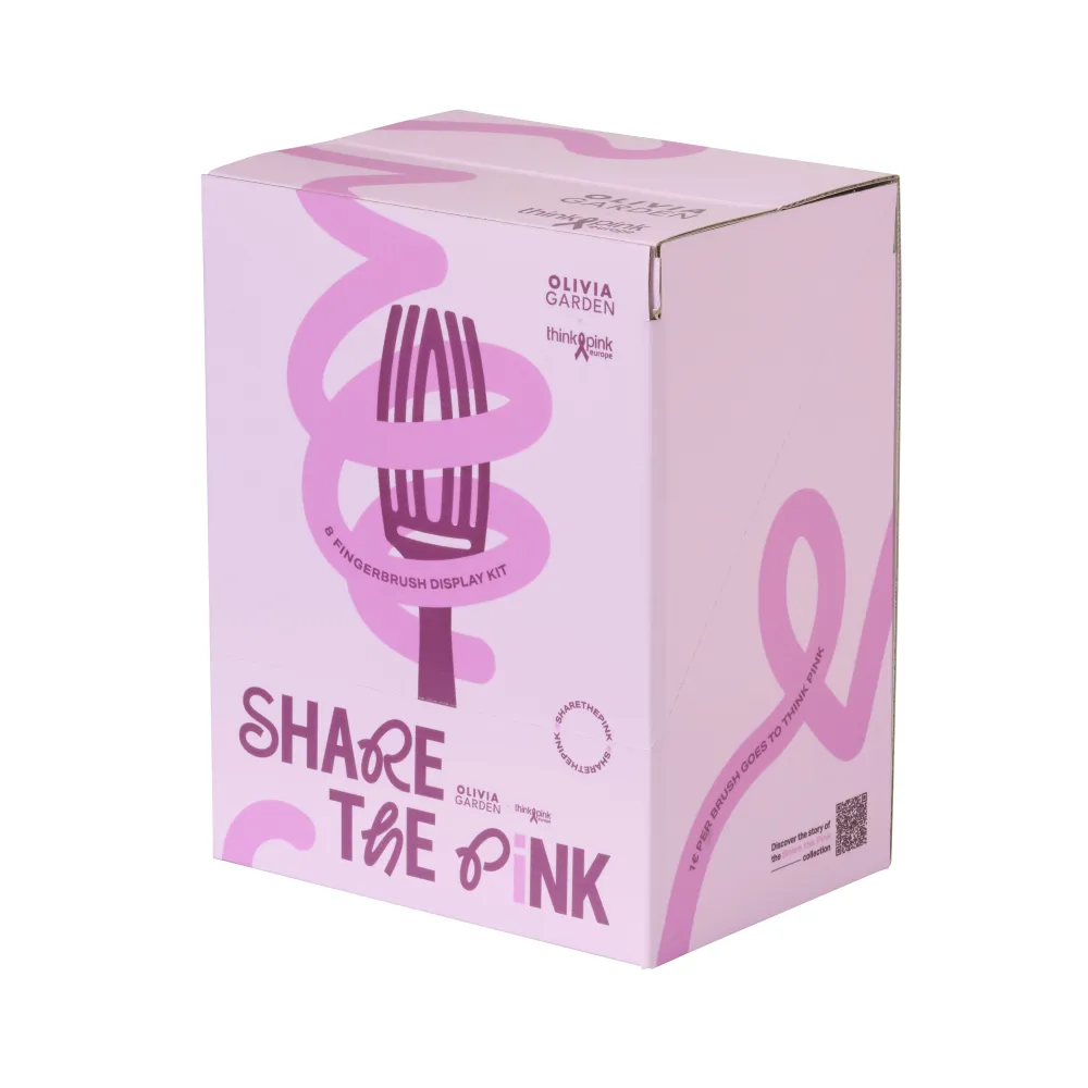 Olivia Garden Fingerbrush Boar & Nylon ThinkPink 2025 – Perie Profesională Roz Ediție Limitată - Păr