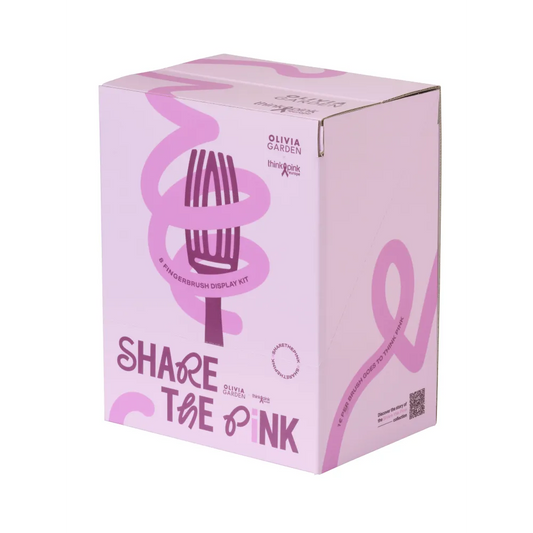 Olivia Garden Fingerbrush Boar & Nylon ThinkPink 2025 – Perie Profesională Roz Ediție Limitată - Păr