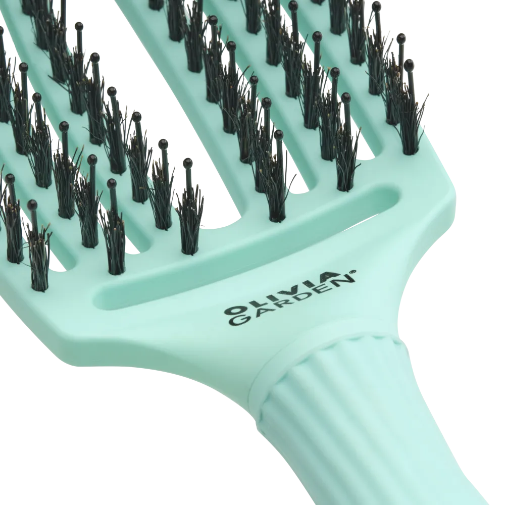 Olivia Garden FingerBrush Combo Medium Mint – Perie Profesională pentru Descurcare Netezire și Volum - Păr
