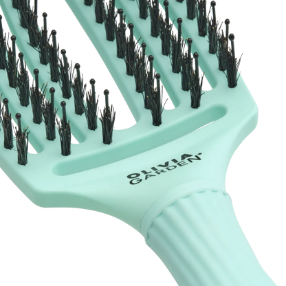 Olivia Garden FingerBrush Combo Medium Mint – Perie Profesională pentru Descurcare Netezire și Volum - Păr