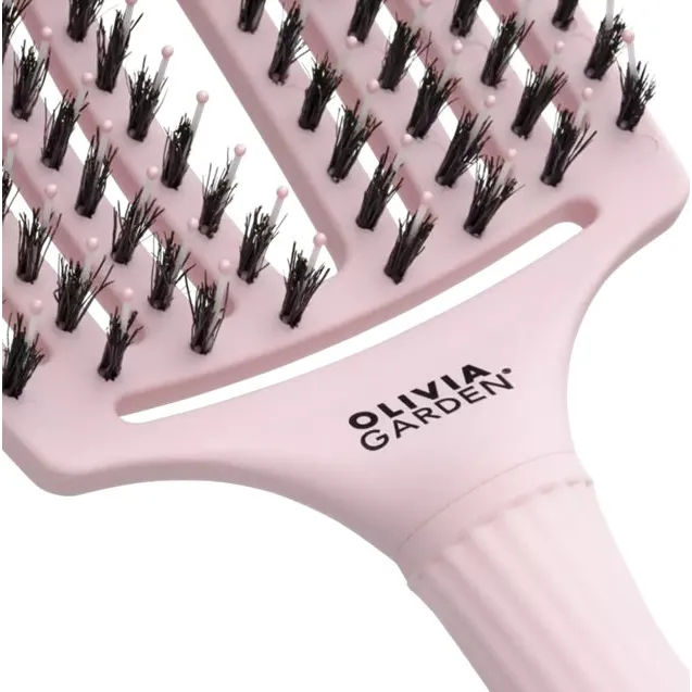 Olivia Garden FingerBrush Combo Pastel Large Pink – Perie Profesională pentru Descurcare Ușoară Volum și Strălucire L
