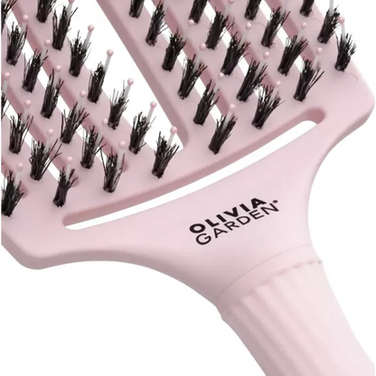 Olivia Garden FingerBrush Combo Pastel Large Pink – Perie Profesională pentru Descurcare Ușoară Volum și Strălucire L