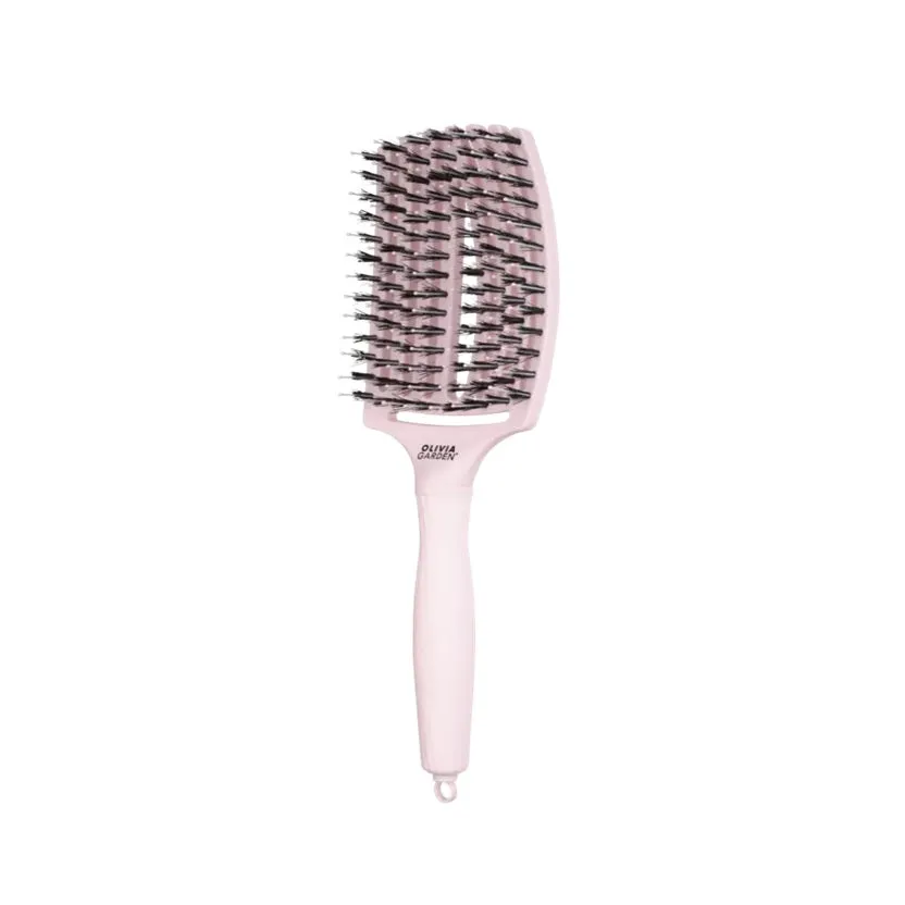 Olivia Garden FingerBrush Combo Pastel Large Pink – Perie Profesională pentru Descurcare Ușoară Volum și Strălucire L