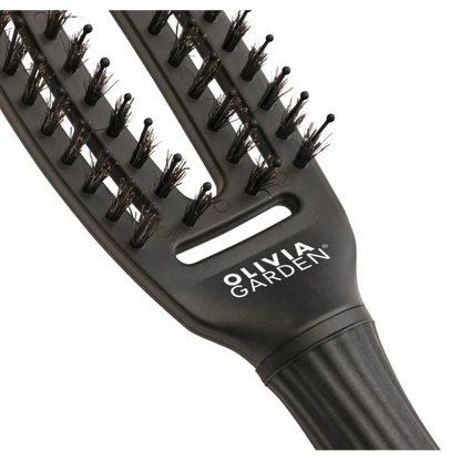Olivia Garden FingerBrush Combo Small Full Black – Perie Profesională Antistatică pentru Descurcare și Finisaj Neted S