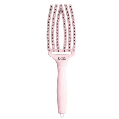 Olivia Garden FingerBrush Pastel Combo Medium Pink – Perie Profesională pentru Descurcare Volum și Strălucire Naturală