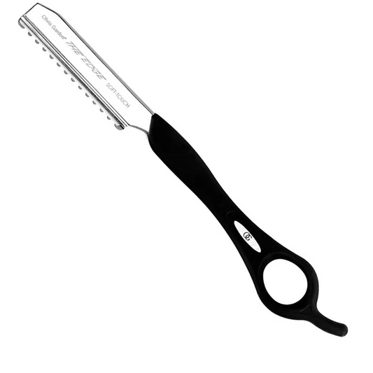Olivia Garden The Edge Soft Touch – Brici Profesional 17.5 cm cu Mâner Ergonomic și Lamă Interșanjabilă din Oțel