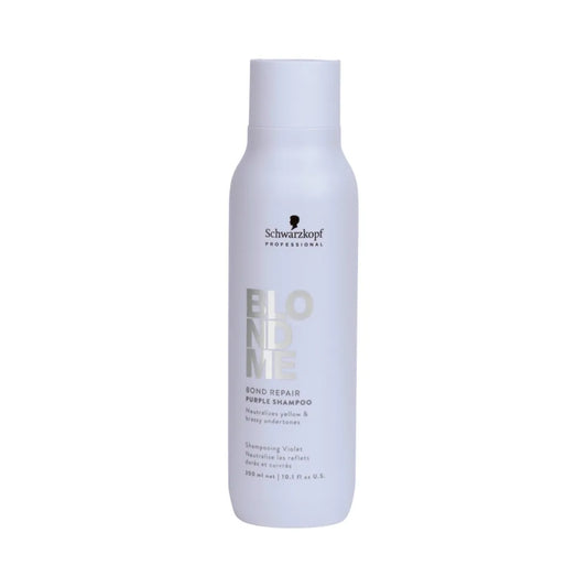 Șampon Mov Neutralizant Schwarzkopf BLONDME Bond Repair – Anti-Galben Reparare și Claritate pentru Părul Blond - 300 ml