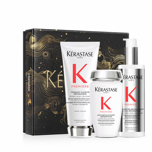 Set Kérastase Première Fondant Holidays 2024 Tratament Pre-Șampon Reparator 250ml + Șampon 250ml + Balsam 200ml - Păr