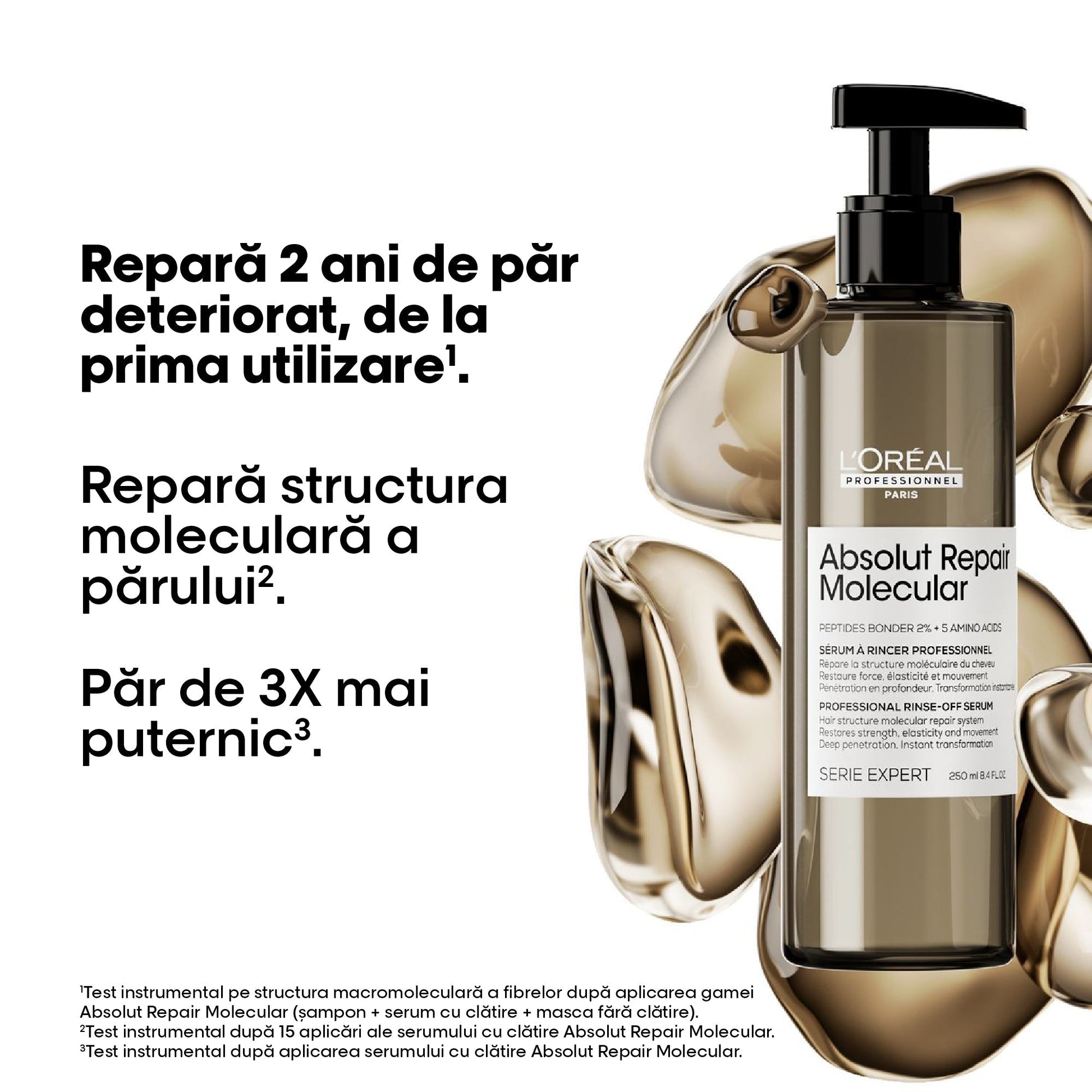 Set L’Oreal Professionnel Serie Expert Absolut Repair Molecular pentru Păr Deteriorat Șampon 300ml + Serum 250ml - Păr