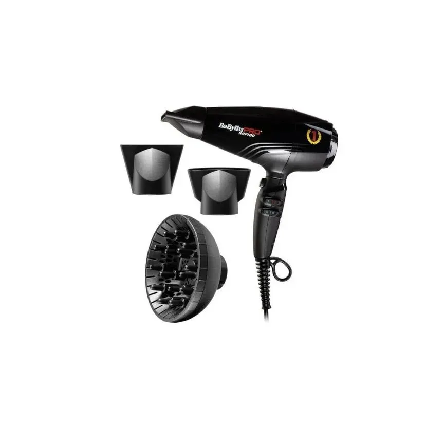 Uscător de Păr Profesional BaBylissPro Rapido Negru 2200W Greutate 399 g - Aparatură