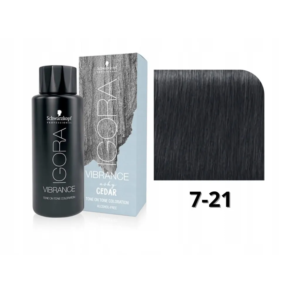 Vopsea De Păr Lichidǎ Demi-Permanentă Ton pe Ton Schwarzkopf Professional Igora Vibrance 60ml - Ashy Cedar 7.21