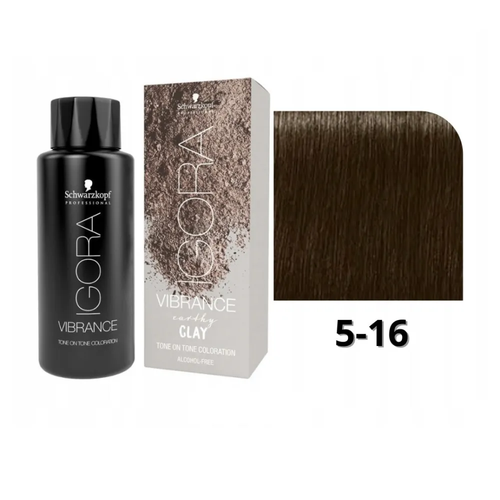 Vopsea De Păr Lichidǎ Demi-Permanentă Ton pe Ton Schwarzkopf Professional Igora Vibrance 60ml - Earthy Clay 5.16