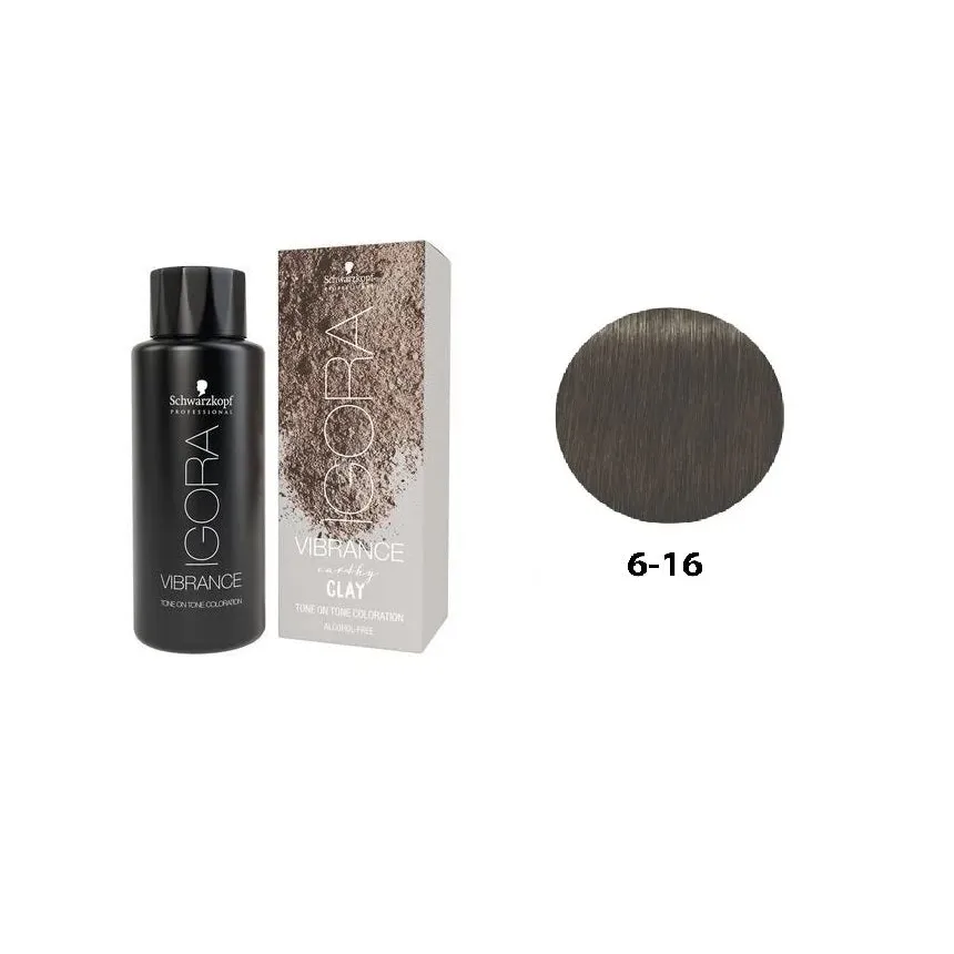 Vopsea De Păr Lichidǎ Demi-Permanentă Ton pe Ton Schwarzkopf Professional Igora Vibrance 60ml - Earthy Clay 6.16