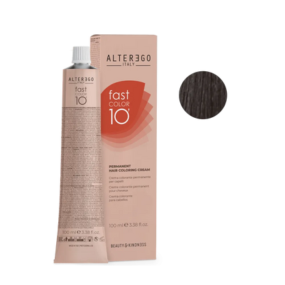 Vopsea Păr Permanentă AlterEgo Fast Color 10 Min - Acoperire 100% - 100 ml / 5.17 Castaniu Deschis Cenușiu Maro - Păr