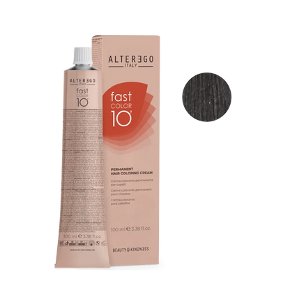 Vopsea Păr Permanentă AlterEgo Fast Color 10 Min - Acoperire 100% - 100 ml / 3.0 Castaniu Închis Natural - Păr