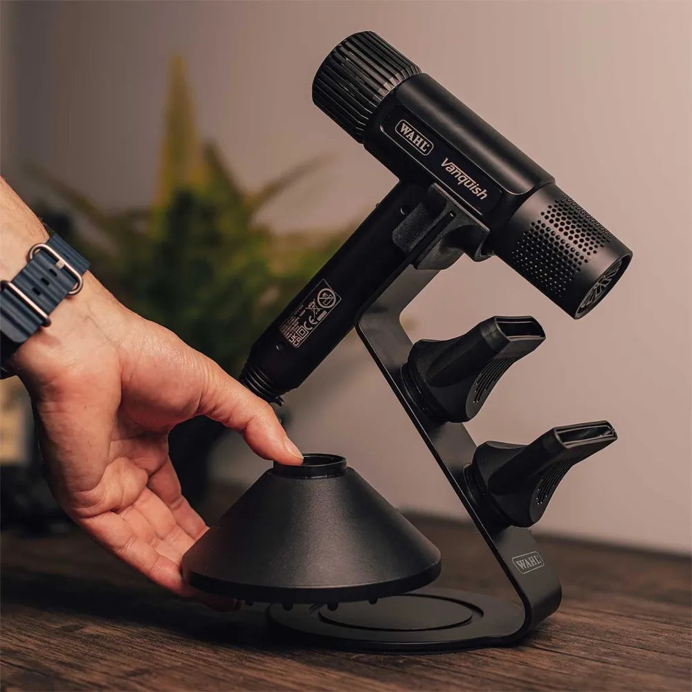 Wahl Stand Suport Profesional pentru Uscătorul de Păr Vanquish – Stabilitate Organizare și Design Premium în Salonul