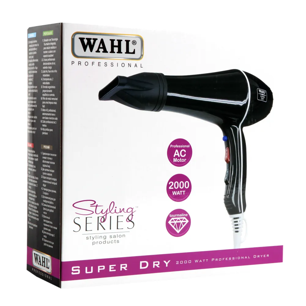 WAHL Super Dry – Uscător de Păr Profesional 2000W cu Tehnologie Turmalină și Motor AC Durabil - Aparatură